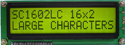 SC1602LC 16x2 Large Characters RS232 LCD